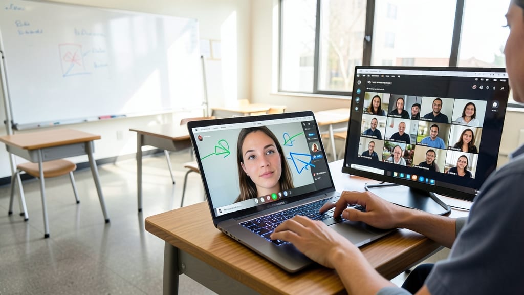 Seamless Virtual Classrooms for Hybrid Learning
